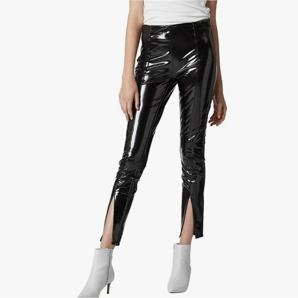 Blank NYC Pants - Blank NYC Black Vinyl High Waisted Pants